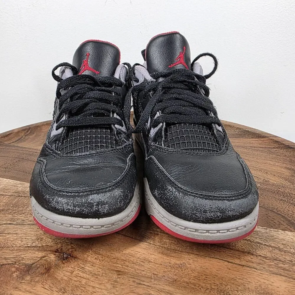 Nike Air Jordan 4 Retro Reimagined Ps Bred Kids Black Size 13.5 Shoes BQ7669-006